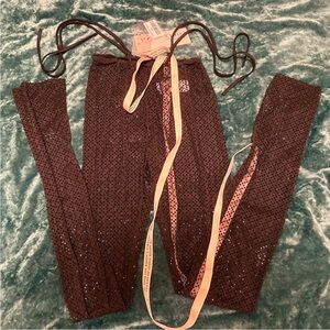 Oh Polly Black Embellished see through leggings